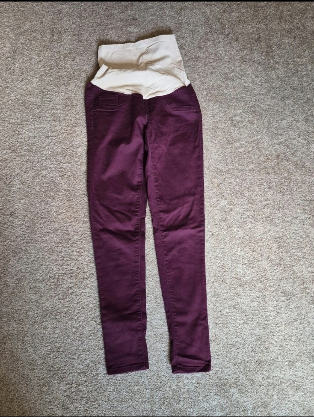 Indigo Blue Burgundy Maternity Skinny Pants Size XS
